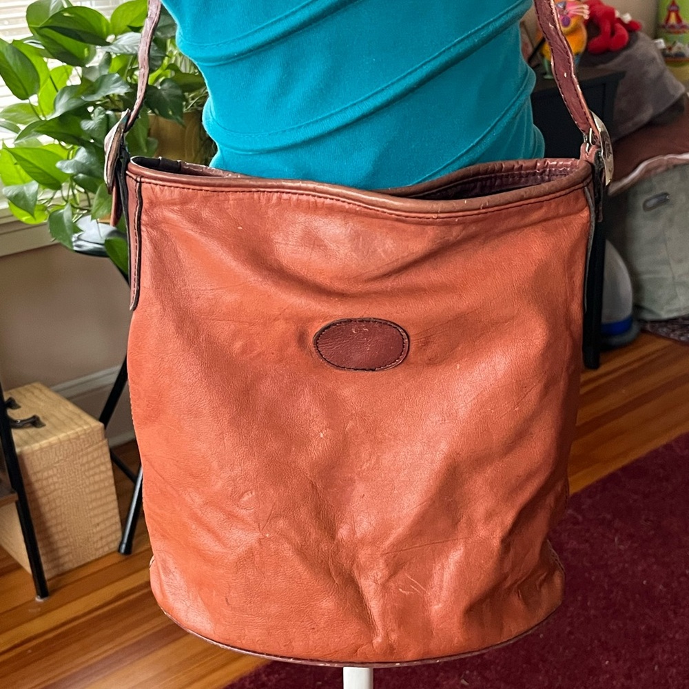 Vintage Brown Leather Shoulder Bag